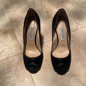 Jimmy choo Peep toe black size 40.5 great condition